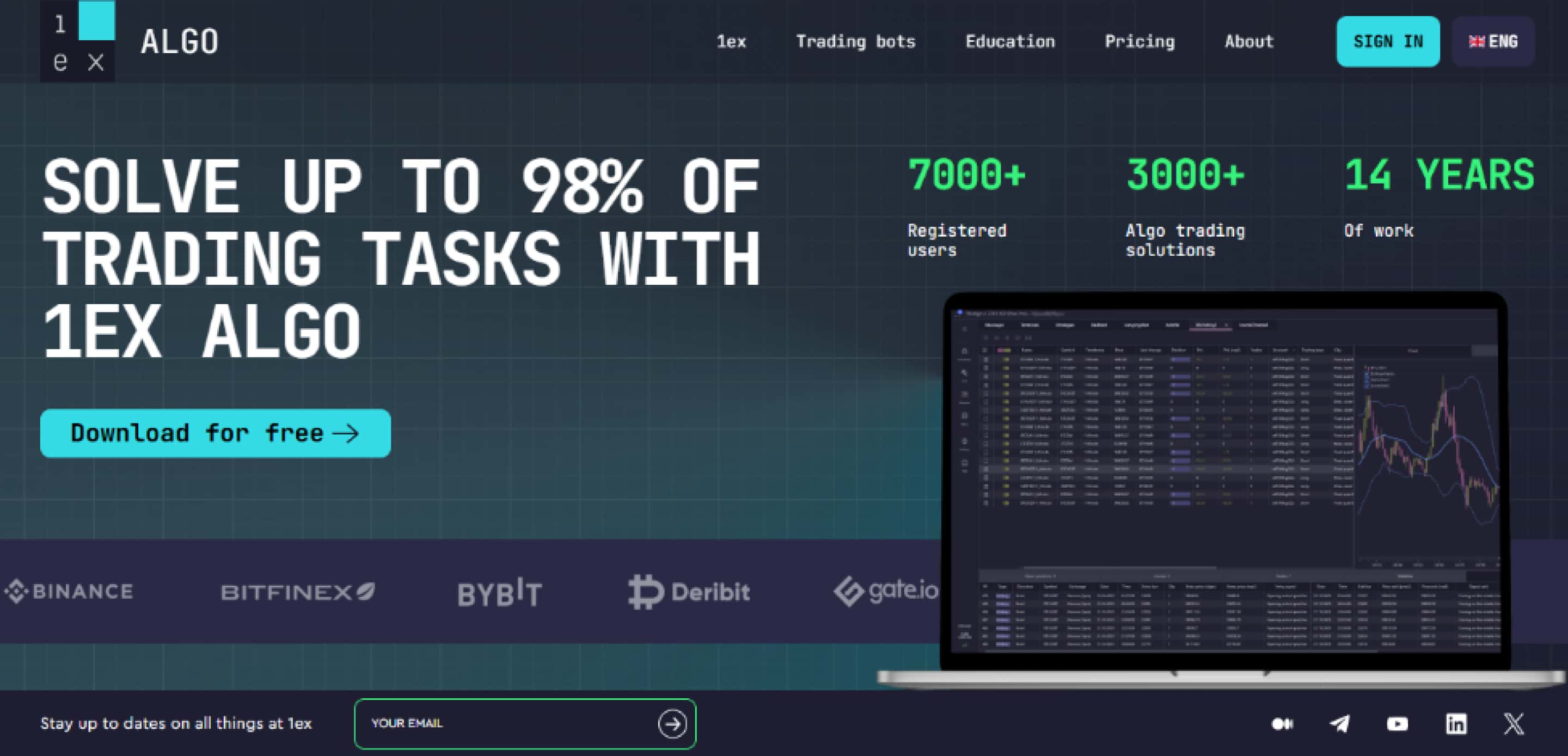 Проект — лендинг платформы для создания торговых ботов
